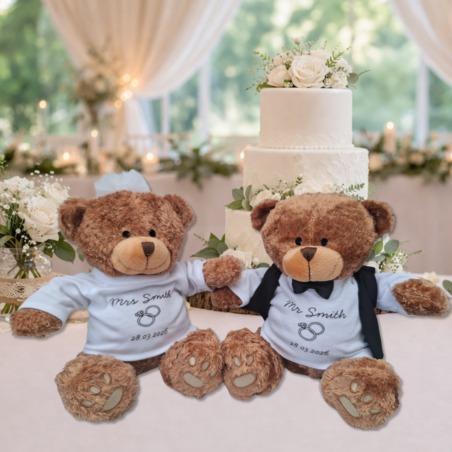 Bride and groom teddy