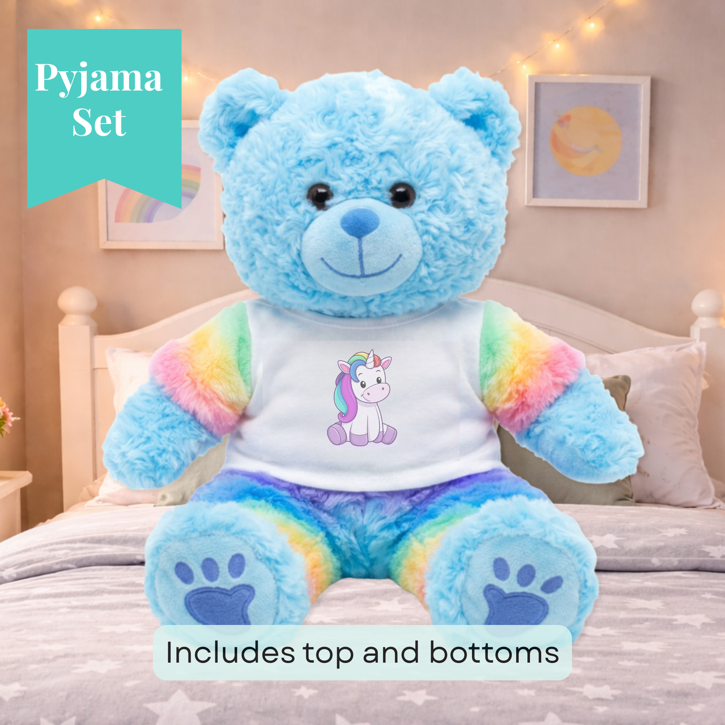 Cosy Unicorn Pyjamas Set (Fits 16” Bears)