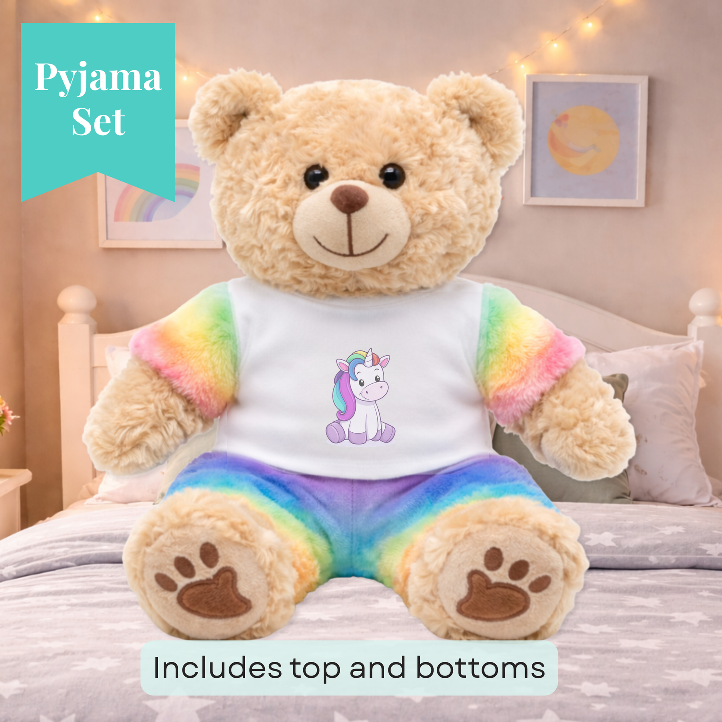 Cosy Unicorn Pyjamas Set (Fits 16” Bears)