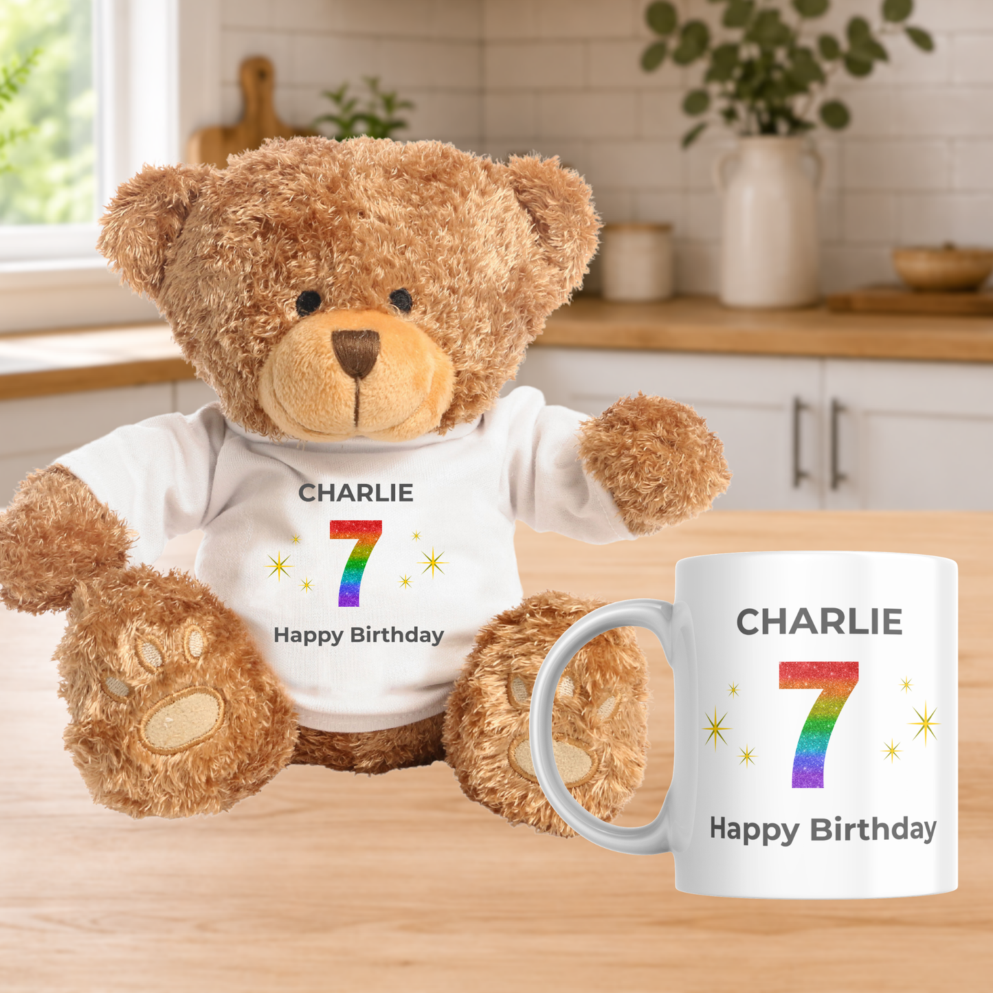 Personalised Bear & Matching Mug Gift Bundle