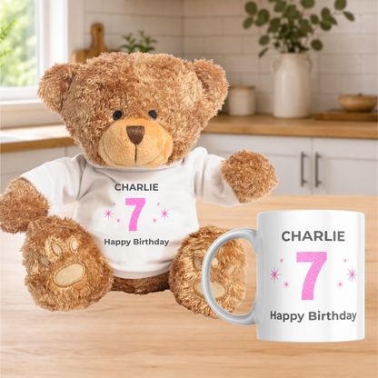 Personalised Bear & Matching Mug Gift Bundle