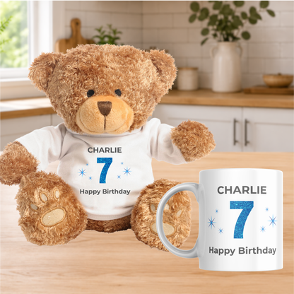Personalised Bear & Matching Mug Gift Bundle