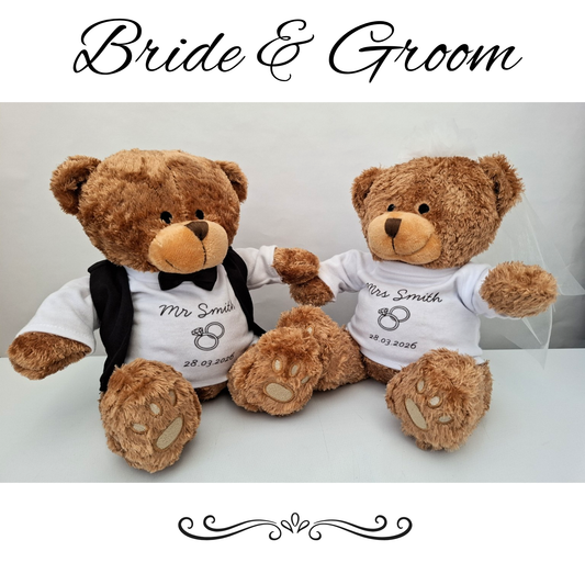 Personalised Bride & Groom Classic Bears