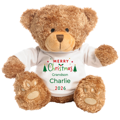Personalised Grandson Christmas Teddy Bear