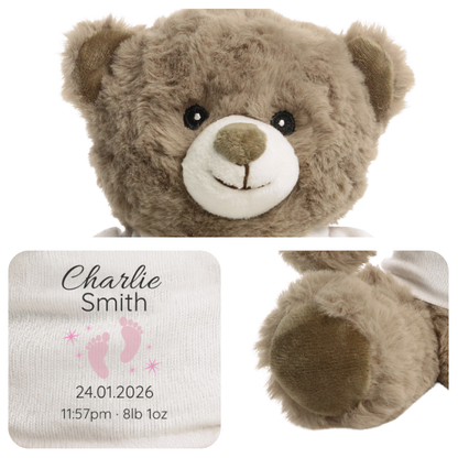 Personalised Newborn Eco Teddy Bear