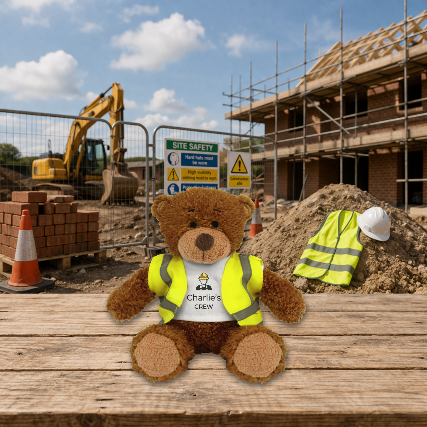 Personalised Builder Snuggle Bear