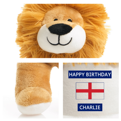 Personalised England Football Birthday Lion