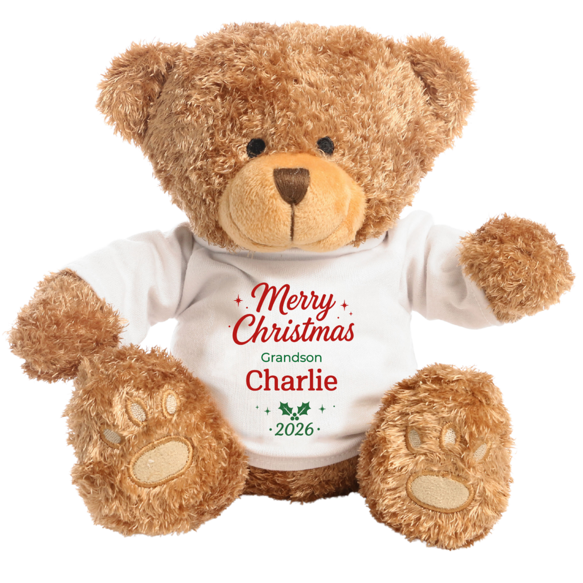 Personalised Grandson Christmas Teddy Bear