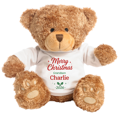 Personalised Grandson Christmas Teddy Bear