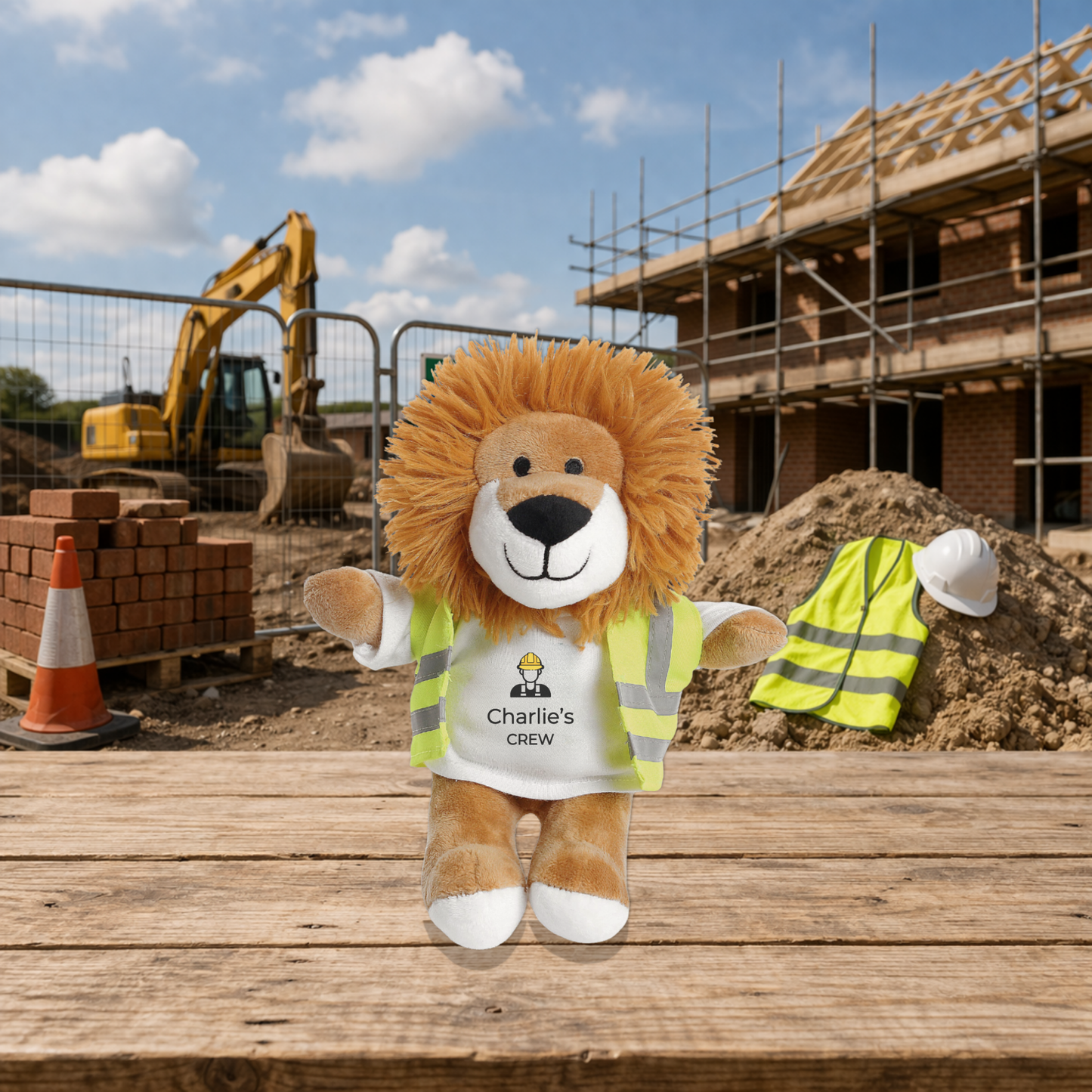Personalised Builder Lion