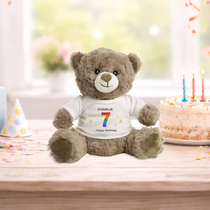 Personalised Any Age Birthday Eco Bear
