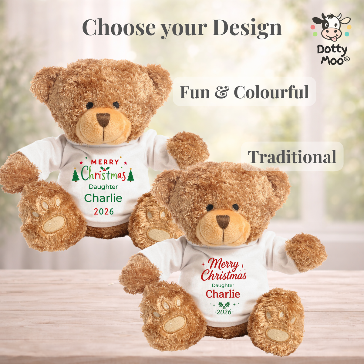 Personalised Daughter Christmas Teddy Bear