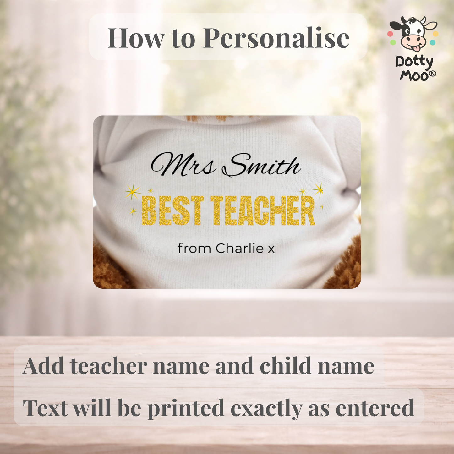 Personalised Teacher Thank You Bear