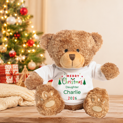 Personalised Daughter Christmas Teddy Bear
