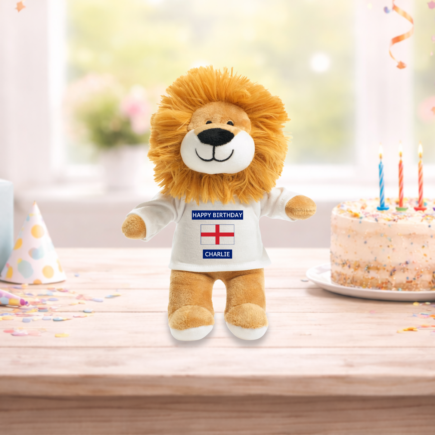 Personalised England Football Birthday Lion