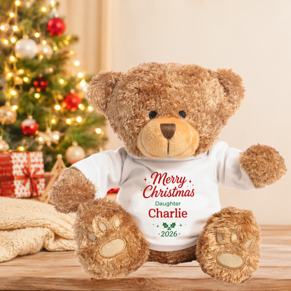 Personalised Daughter Christmas Teddy Bear