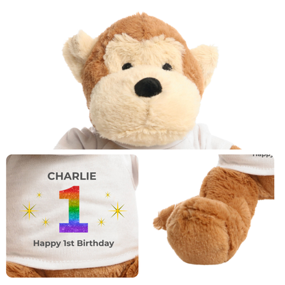 Personalised 1st Birthday Monkey