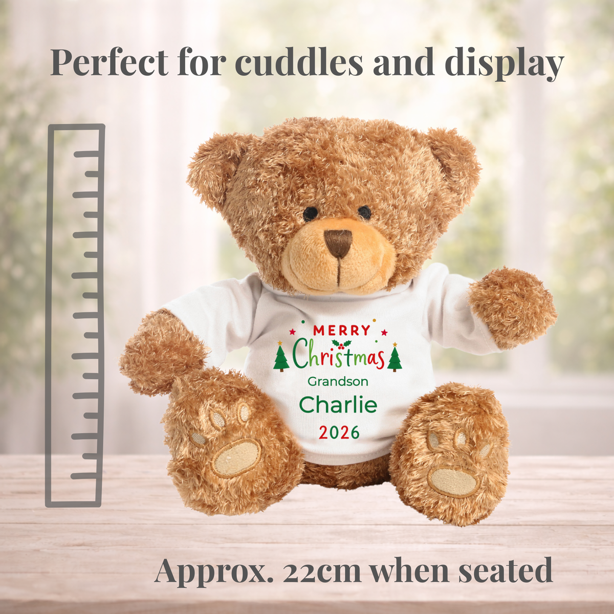 Personalised Grandson Christmas Teddy Bear