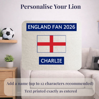 Personalised England Fan 2026 Lion