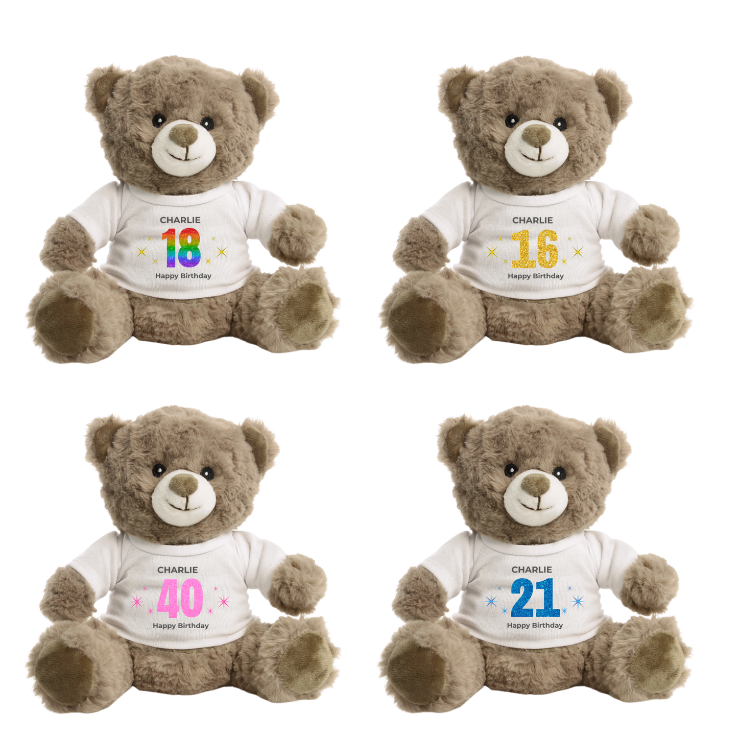 Personalised Any Age Birthday Eco Bear