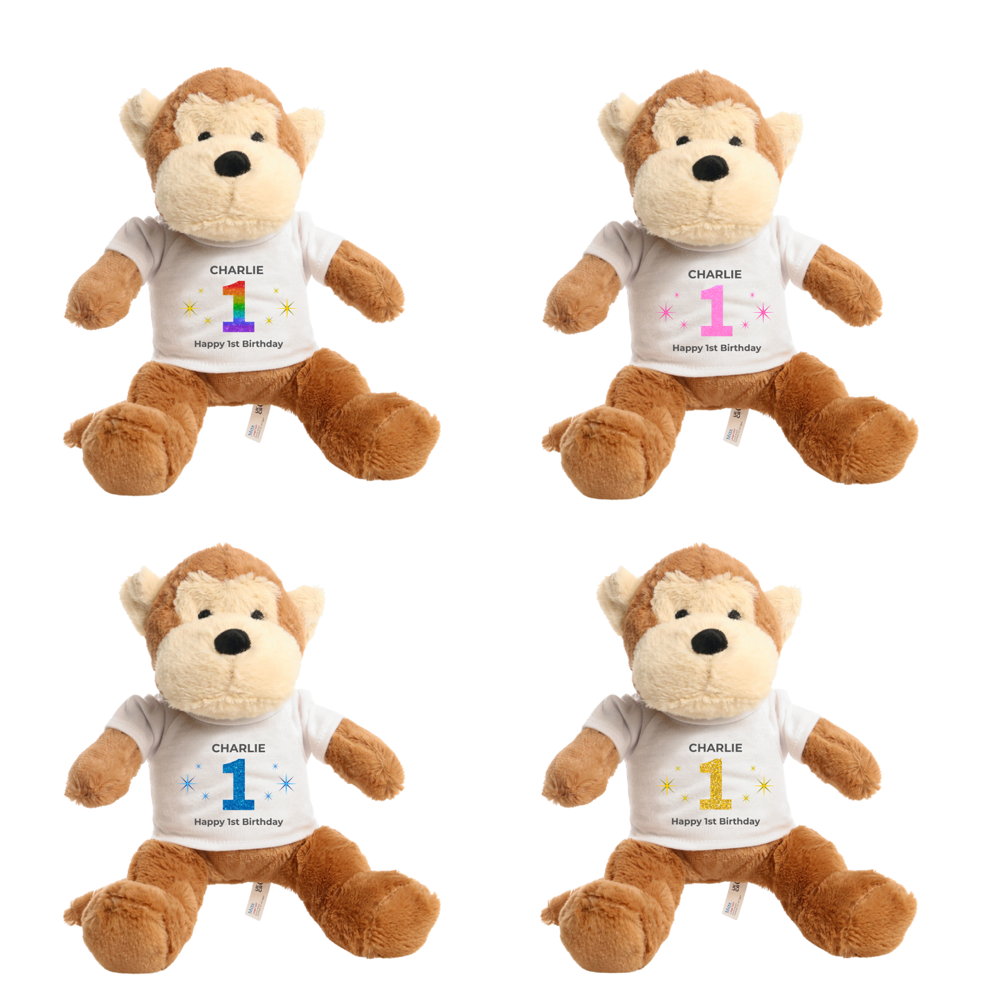 Personalised 1st Birthday Monkey