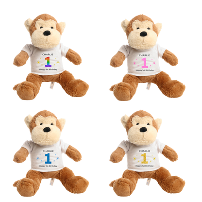 Personalised 1st Birthday Monkey