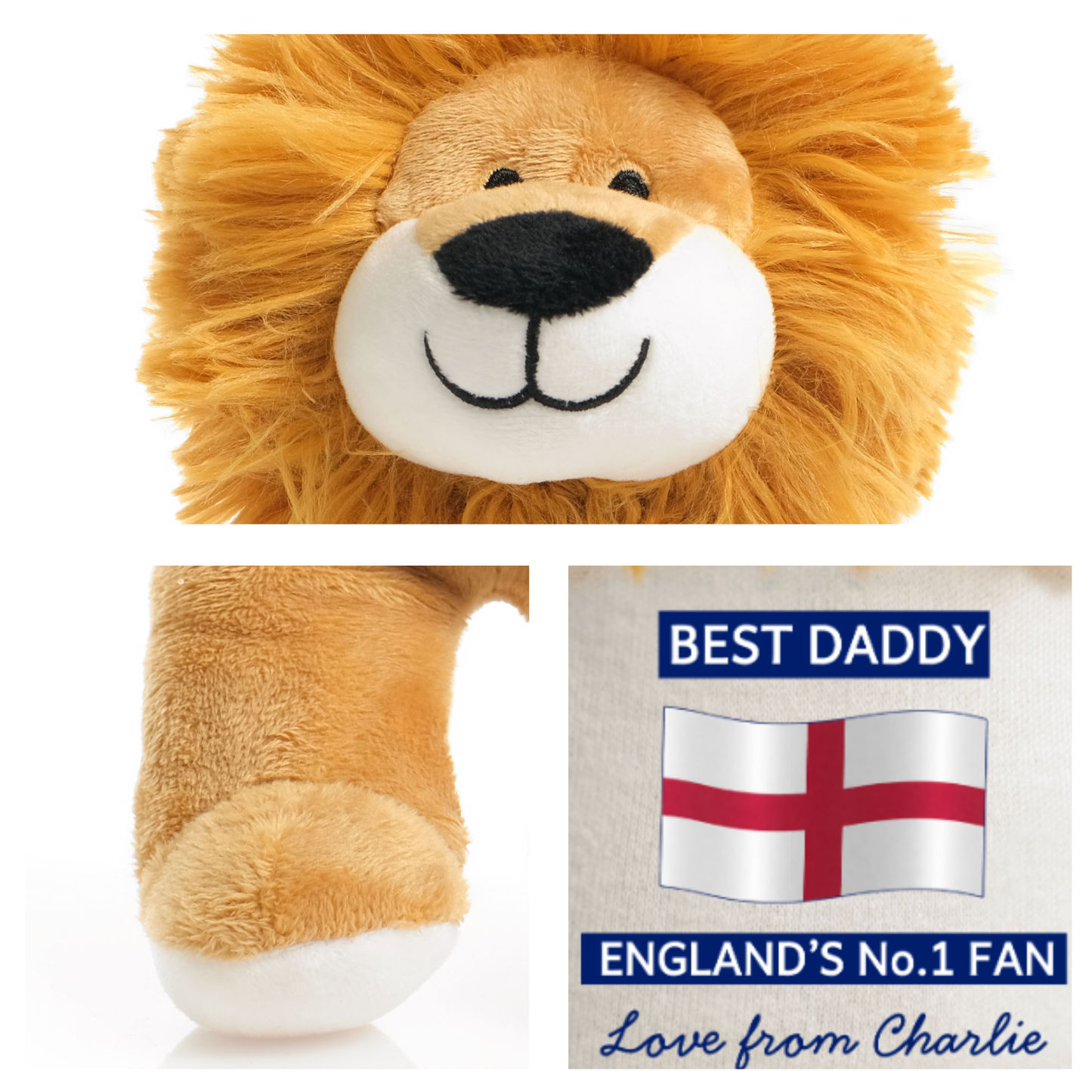 Personalised Father’s Day Teddy Bear – England No.1 Fan Gift for Dad or Daddy