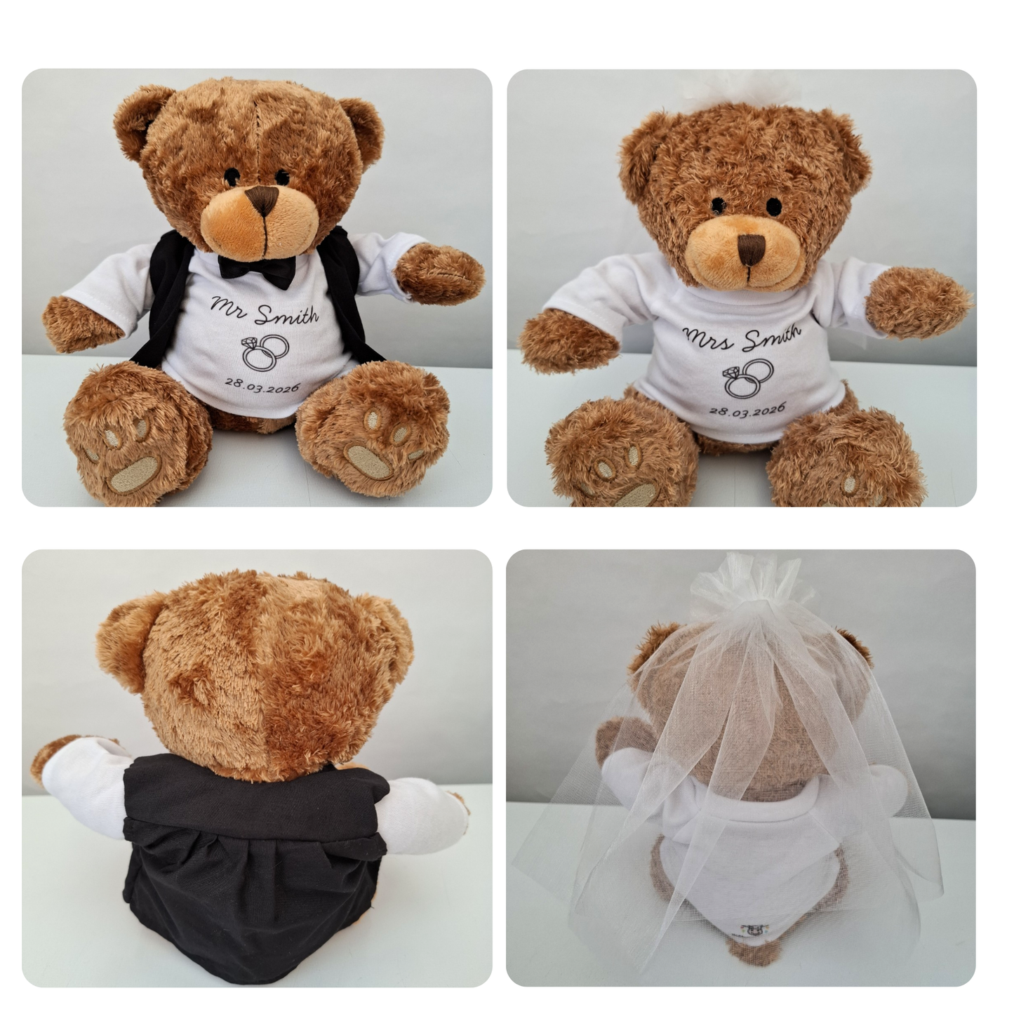Personalised Bride & Groom Classic Bears