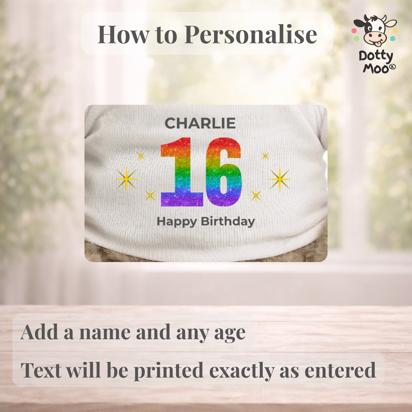 Personalised 16th Birthday Eco Bear