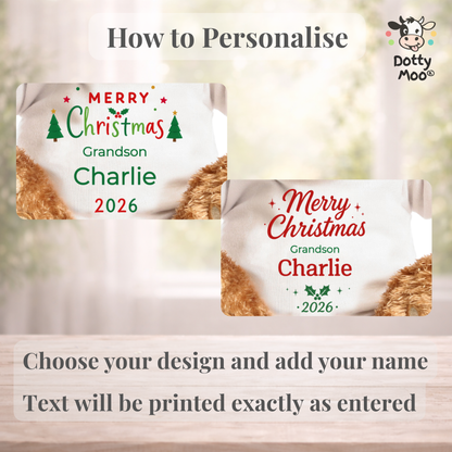 Personalised Grandson Christmas Teddy Bear