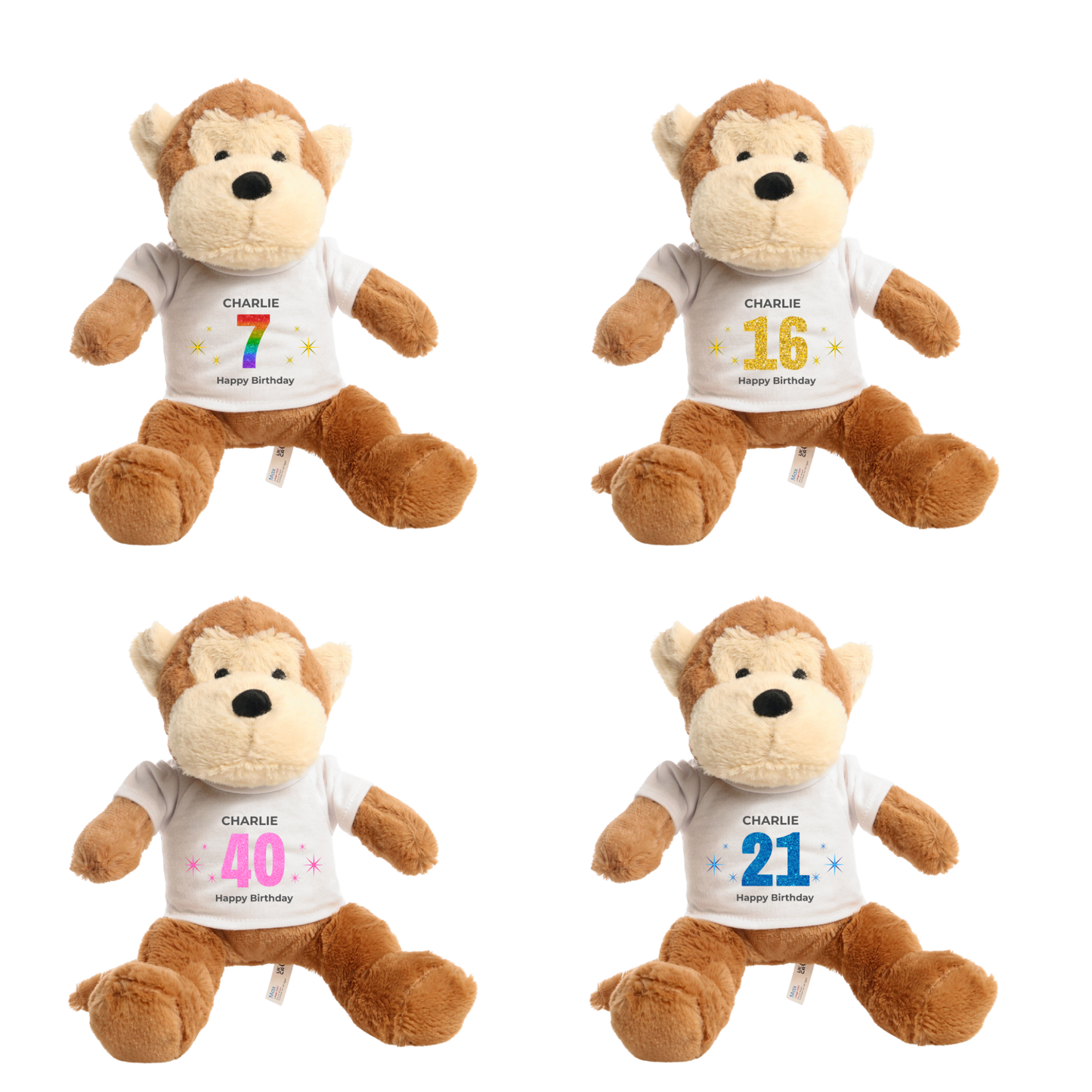 Personalised Any Age Birthday Monkey