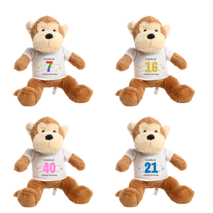 Personalised Any Age Birthday Monkey