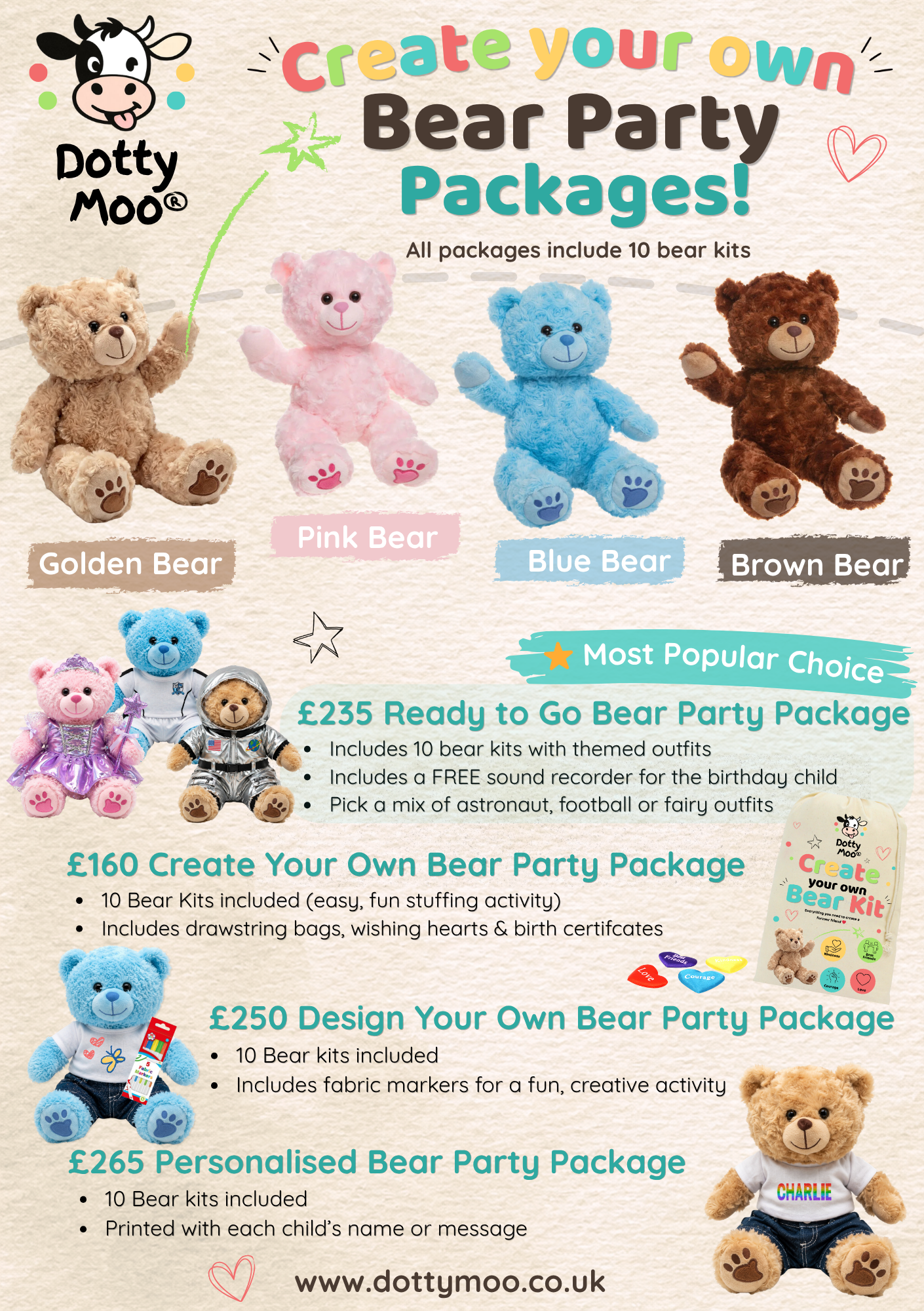 Personalised Bear Party Package!