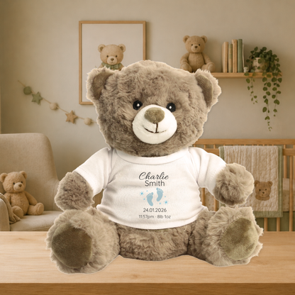 Personalised Newborn Eco Teddy Bear