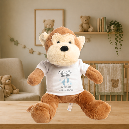 Personalised Newborn Monkey Teddy