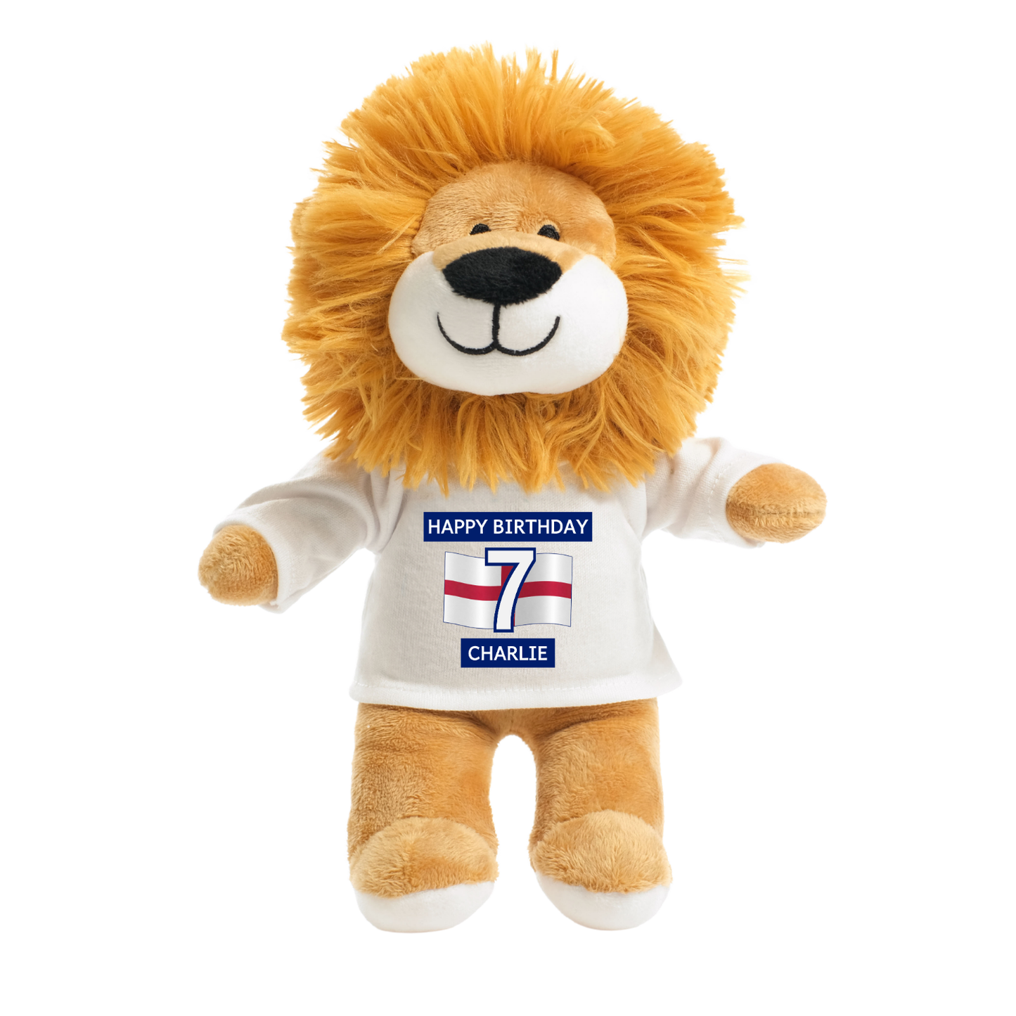 Personalised England Football Birthday Lion with Age