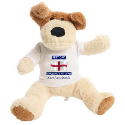 Personalised Father’s Day Teddy Bear – England No.1 Fan Gift for Dad or Daddy