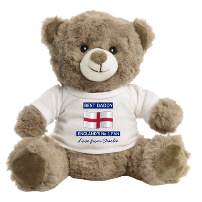 Personalised Father’s Day Teddy Bear – England No.1 Fan Gift for Dad or Daddy